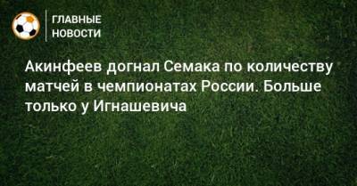Акинфеев догнал Семака по количеству матчей в чемпионатах России. Больше только у Игнашевича