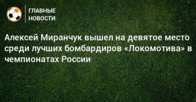 Алексей Миранчук вышел на девятое место среди лучших бомбардиров «Локомотива» в чемпионатах России