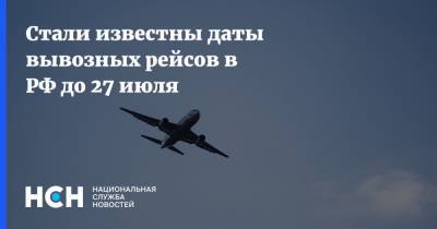Стали известны даты вывозных рейсов в РФ до 27 июля