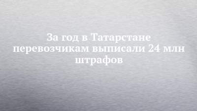 За год в Татарстане перевозчикам выписали 24 млн штрафов