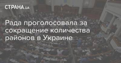 Рада проголосовала за сокращение количества районов в Украине