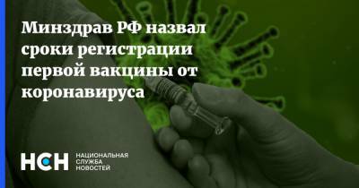 Минздрав РФ назвал сроки регистрации первой вакцины от коронавируса
