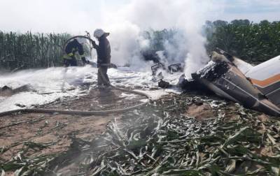 В Киевской области упал легкомоторный самолет