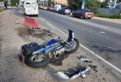 Во Всеволожском районе мотоциклист попал в больницу после ДТП