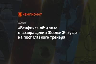 «Бенфика» объявила о возвращении Жорже Жезуша на пост главного тренера