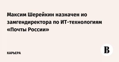 Максим Шерейкин назначен ио замгендиректора по ИТ-технологиям «Почты России»