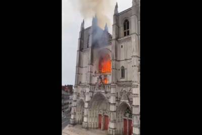 Названа возможная причина пожара в соборе XV века во Франции