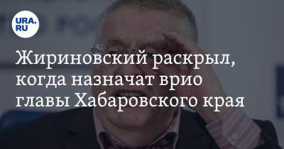 Жириновский раскрыл, когда назначат врио главы Хабаровского края