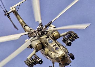 Уничтожение бронетехники российскими вертолётами Ми-28НЭ «Ночной охотник» попало на видео