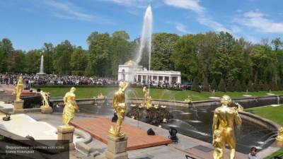 Петербуржцы выстроились в огромную очередь, чтобы посмотреть на фонтаны в Петергофе