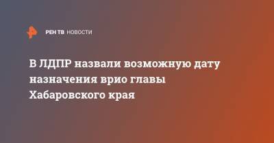 В ЛДПР назвали возможную дату назначения врио главы Хабаровского края