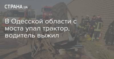 В Одесской области с моста упал трактор, водитель выжил