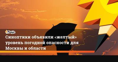 Синоптики объявили «желтый» уровень погодной опасности для Москвы иобласти