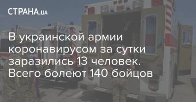 В украинской армии коронавирусом за сутки заразились 13 человек. Всего болеют 140 бойцов