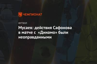 Мусаев: действия Сафонова в матче с «Динамо» были неоправданными