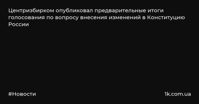 Центризбирком опубликовал предварительные итоги голосования по вопросу внесения изменений в Конституцию России