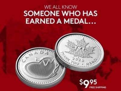 Монетный двор Канады выпустил специальную монету в честь медиков, сражающихся с пандемией