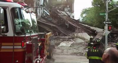 Появилось видео с места обрушения многоэтажного дома в Нью-Йорке