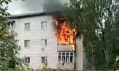 Страшный пожар в Карелии: пожарные успели спасти детей и стариков