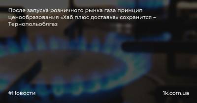 После запуска розничного рынка газа принцип ценообразования «Хаб плюс доставка» сохранится – Тернопольоблгаз