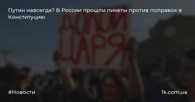 Путин навсегда? В России прошли пикеты против поправок в Конституцию