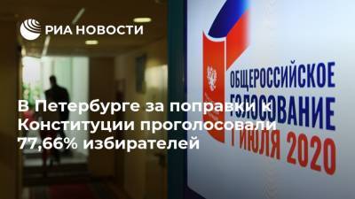 В Петербурге за поправки к Конституции проголосовали 77,66% избирателей