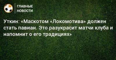 Уткин: «Маскотом «Локомотива» должен стать павиан. Это разукрасит матчи клуба и напомнит о его традициях»