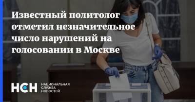 Известный политолог отметил незначительное число нарушений на голосовании в Москве