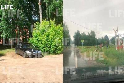 В Тверской области Mercedes обладателя «Кубка Гагарина» врезался в столб линии электропередач