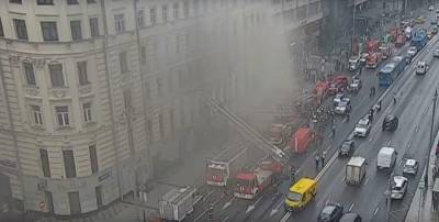 Пожар на Тверской улице. Прямой эфир