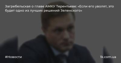 Загребельская о главе АМКУ Терентьеве: «Если его уволят, это будет одно из лучших решений Зеленского»