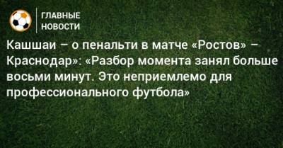 Кашшаи – о пенальти в матче «Ростов» – Краснодар»: «Разбор момента занял больше восьми минут. Это неприемлемо для профессионального футбола»