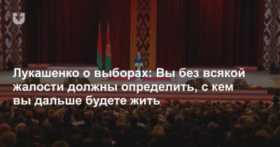 Лукашенко о выборах: Вы без всякой жалости должны определить, с кем дальше будете жить