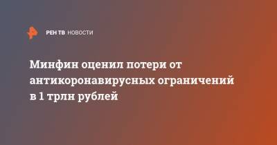 Минфин оценил потери от антикоронавирусных ограничений в 1 трлн рублей