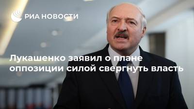 Лукашенко заявил о плане оппозиции силой свергнуть власть
