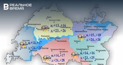 Сегодня в Татарстане ожидается дождь с грозой и до +28 градусов
