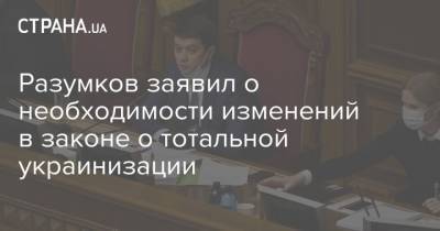 Разумков заявил о необходимости изменений в законе о тотальной украинизации
