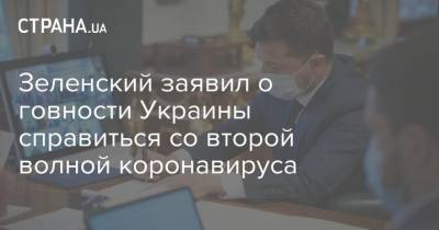 Зеленский заявил о говности Украины справиться со второй волной коронавируса