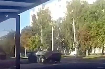 В Минск вошла колонна военной техники