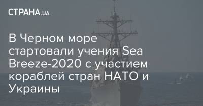 В Черном море стартовали учения Sea Breeze-2020 с участием кораблей стран НАТО и Украины