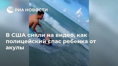 В США сняли на видео, как полицейский спас ребенка от акулы - ria.ru - США - шт.Флорида
