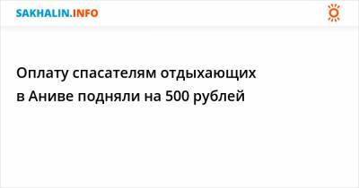Оплату спасателям отдыхающих в Аниве подняли на 500 рублей