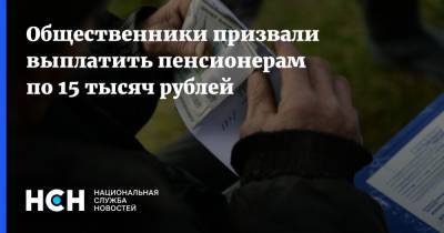 Общественники призвали выплатить пенсионерам по 15 тысяч рублей