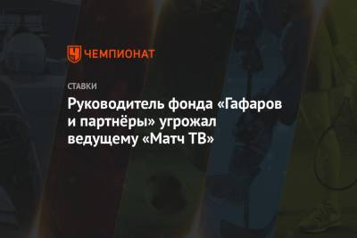 Руководитель фонда «Гафаров и партнёры» угрожал ведущему «Матч ТВ»