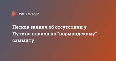 Песков заявил об отсутствии у Путина планов по "нормандскому" саммиту