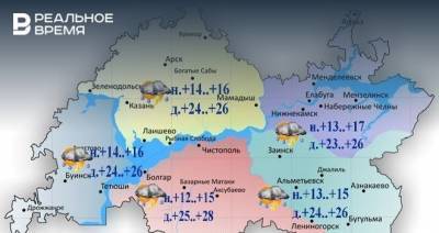 Сегодня в Татарстане ожидаются дожди и до +28 градусов