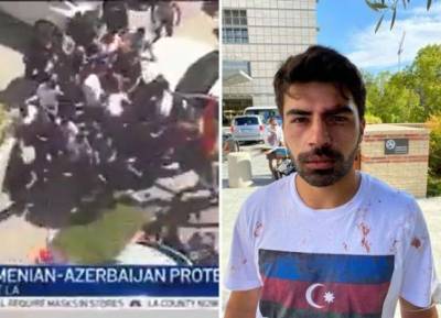 Армяне и азербайджанцы перенесли «боевые действия» в США — видео