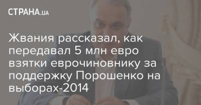 Жвания рассказал, как передавал 5 млн евро взятки еврочиновнику за поддержку Порошенко на выборах-2014