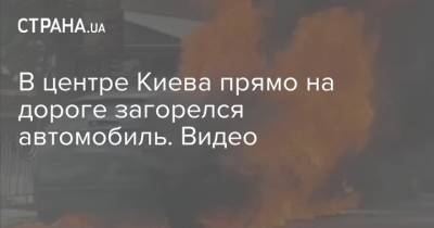 В центре Киева прямо на дороге загорелся автомобиль. Видео