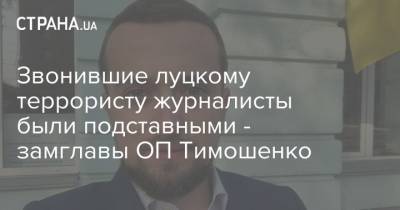 Звонившие луцкому террористу журналисты были подставными - замглавы ОП Тимошенко